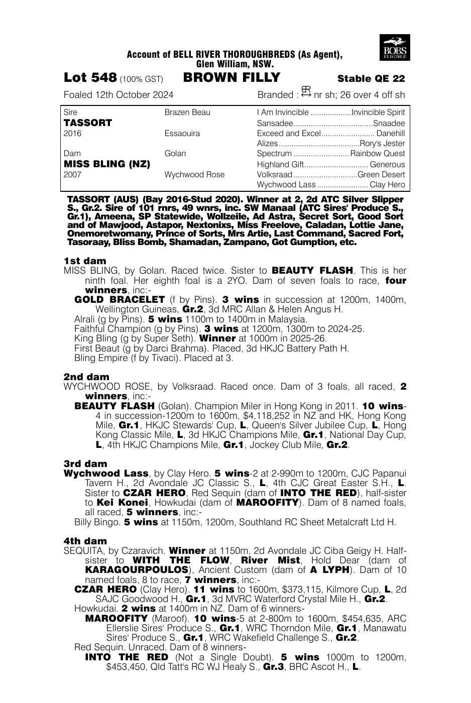Pedigree - Lot 548