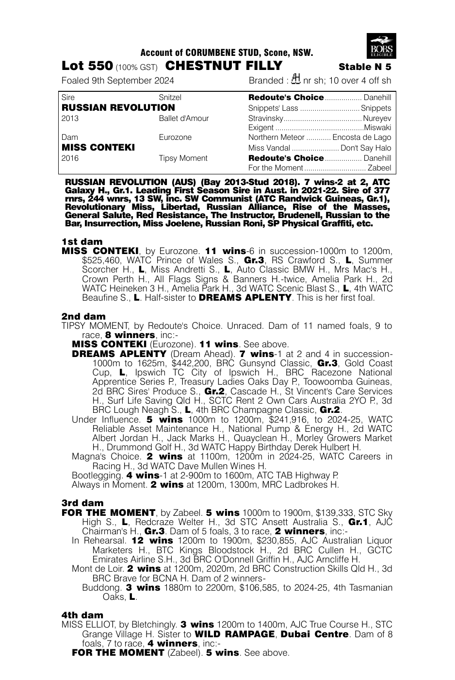 Pedigree - Lot 550
