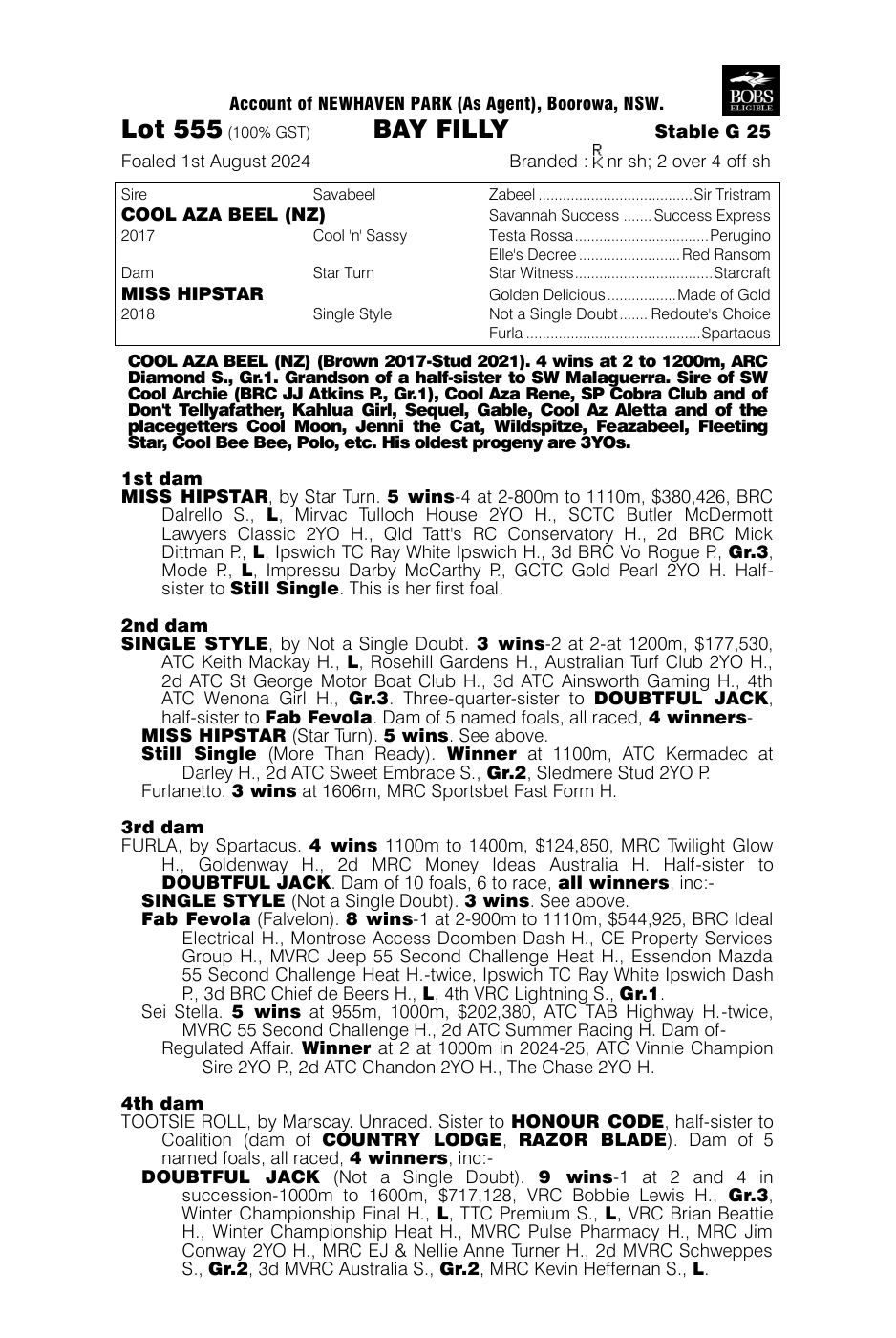 Pedigree - Lot 555