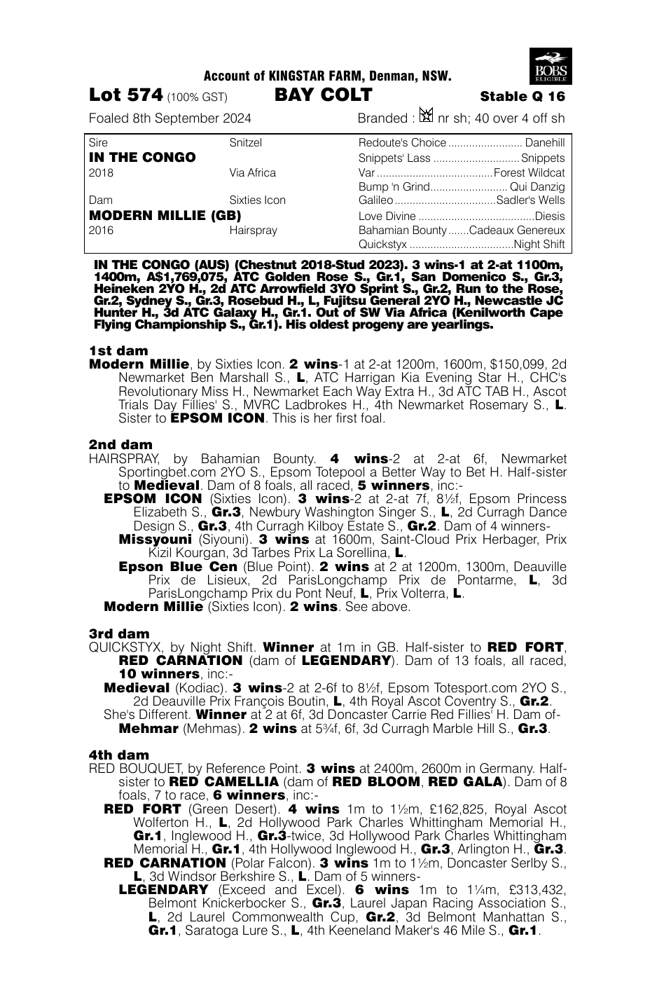 Pedigree - Lot 574