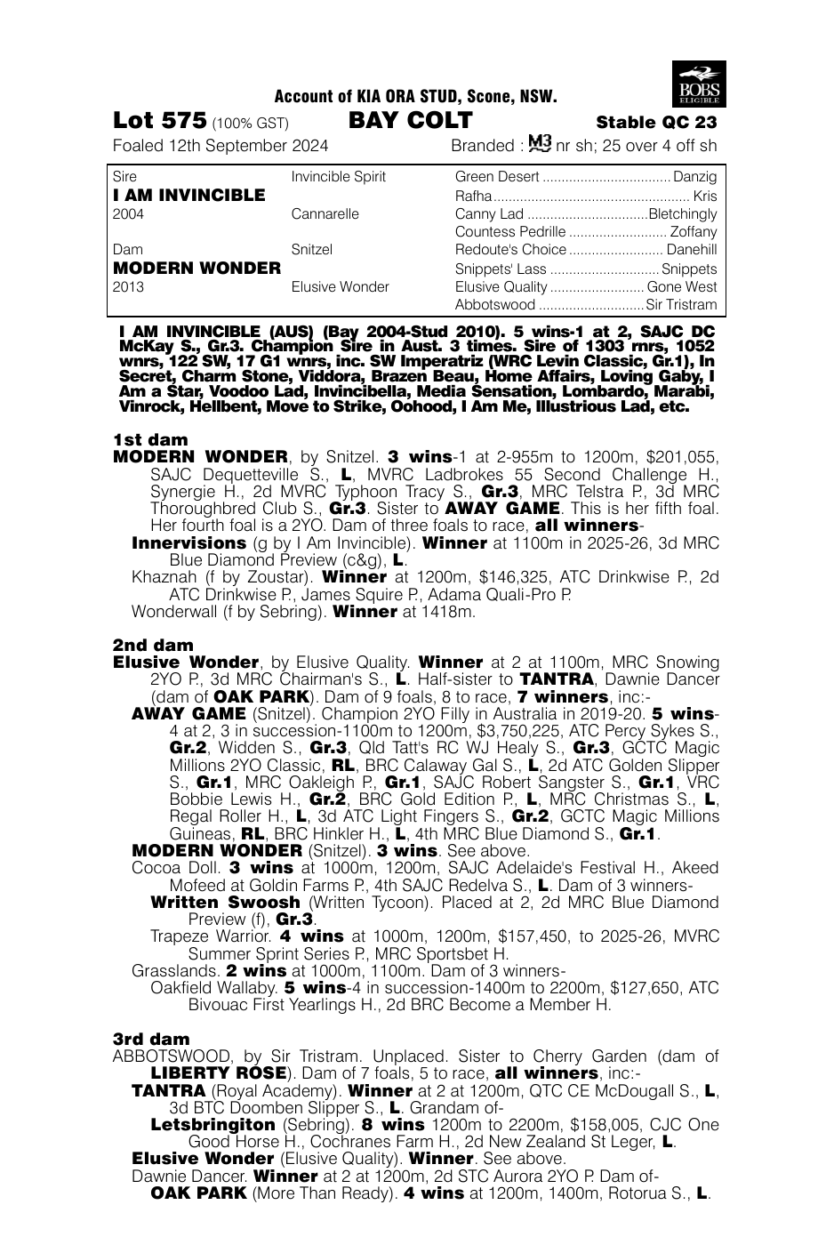 Pedigree - Lot 575