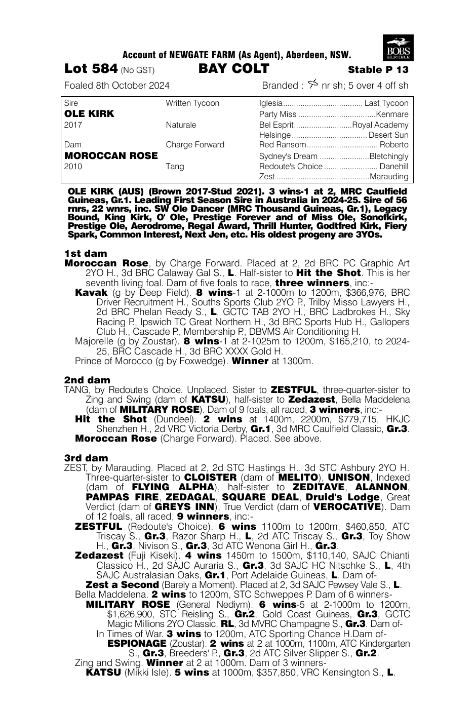 Pedigree - Lot 584