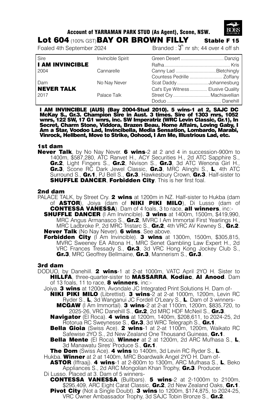 Pedigree - Lot 604