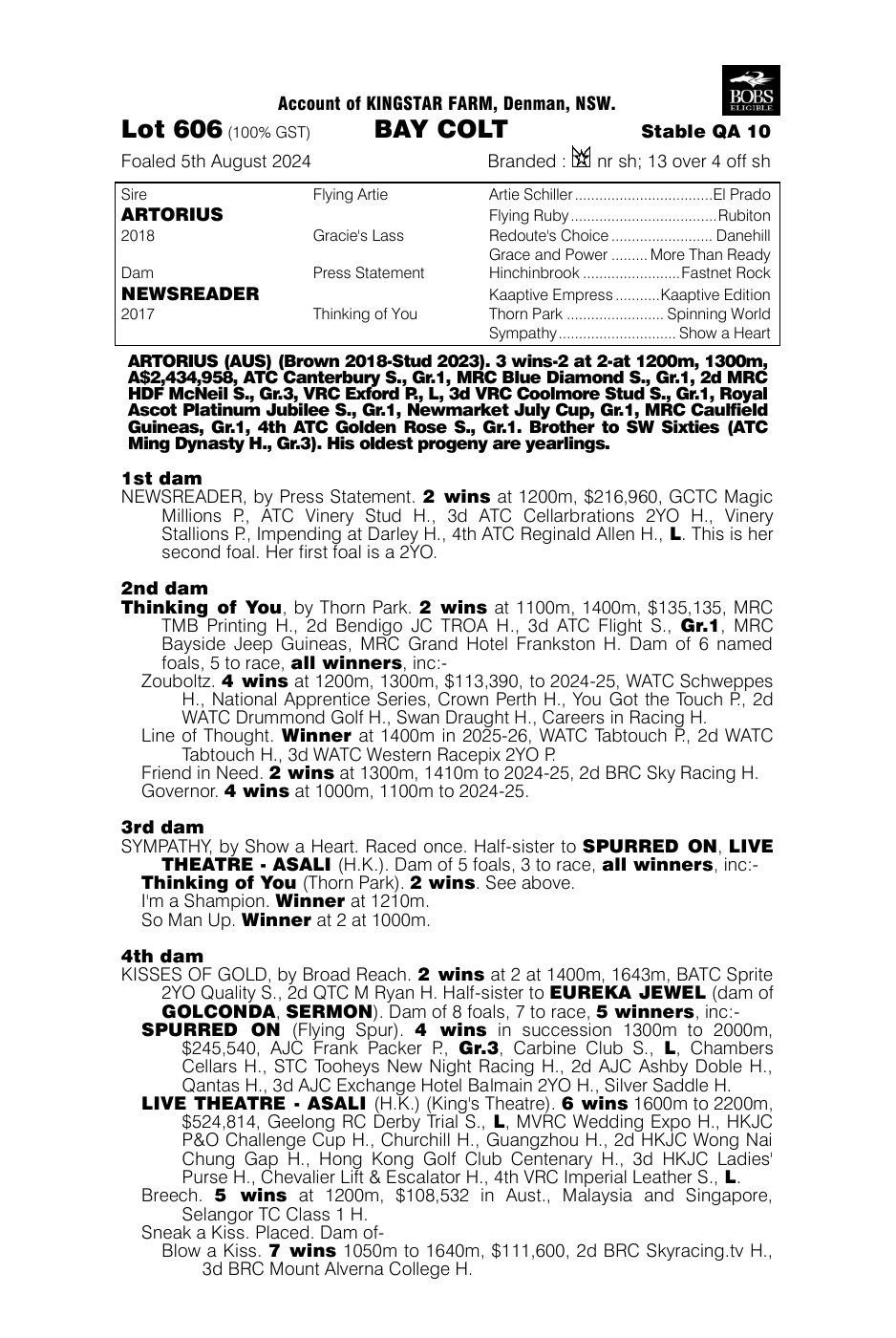 Pedigree - Lot 606