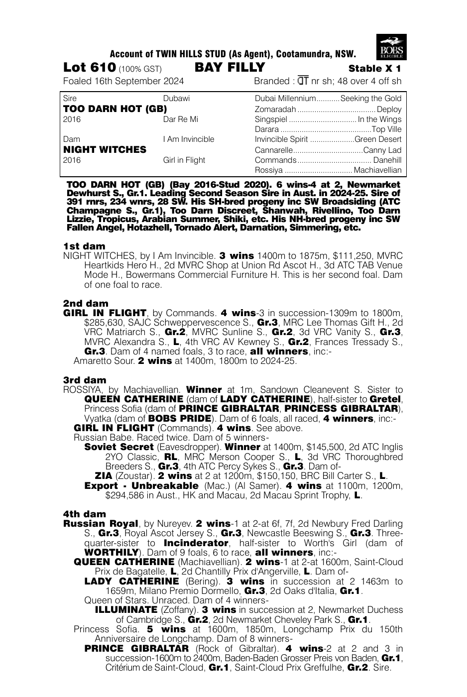 Pedigree - Lot 610