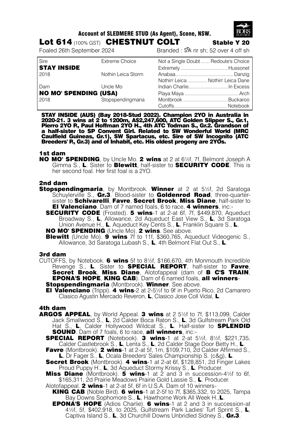 Pedigree - Lot 614