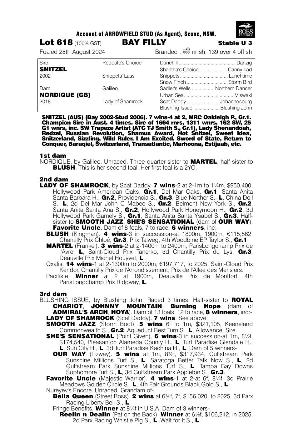 Pedigree - Lot 618
