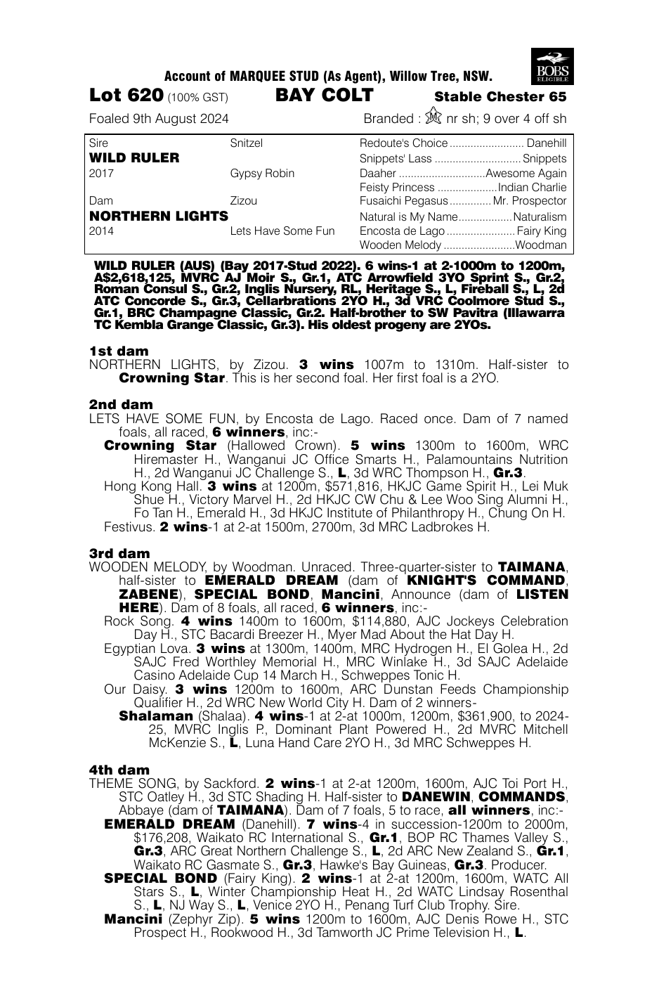Pedigree - Lot 620
