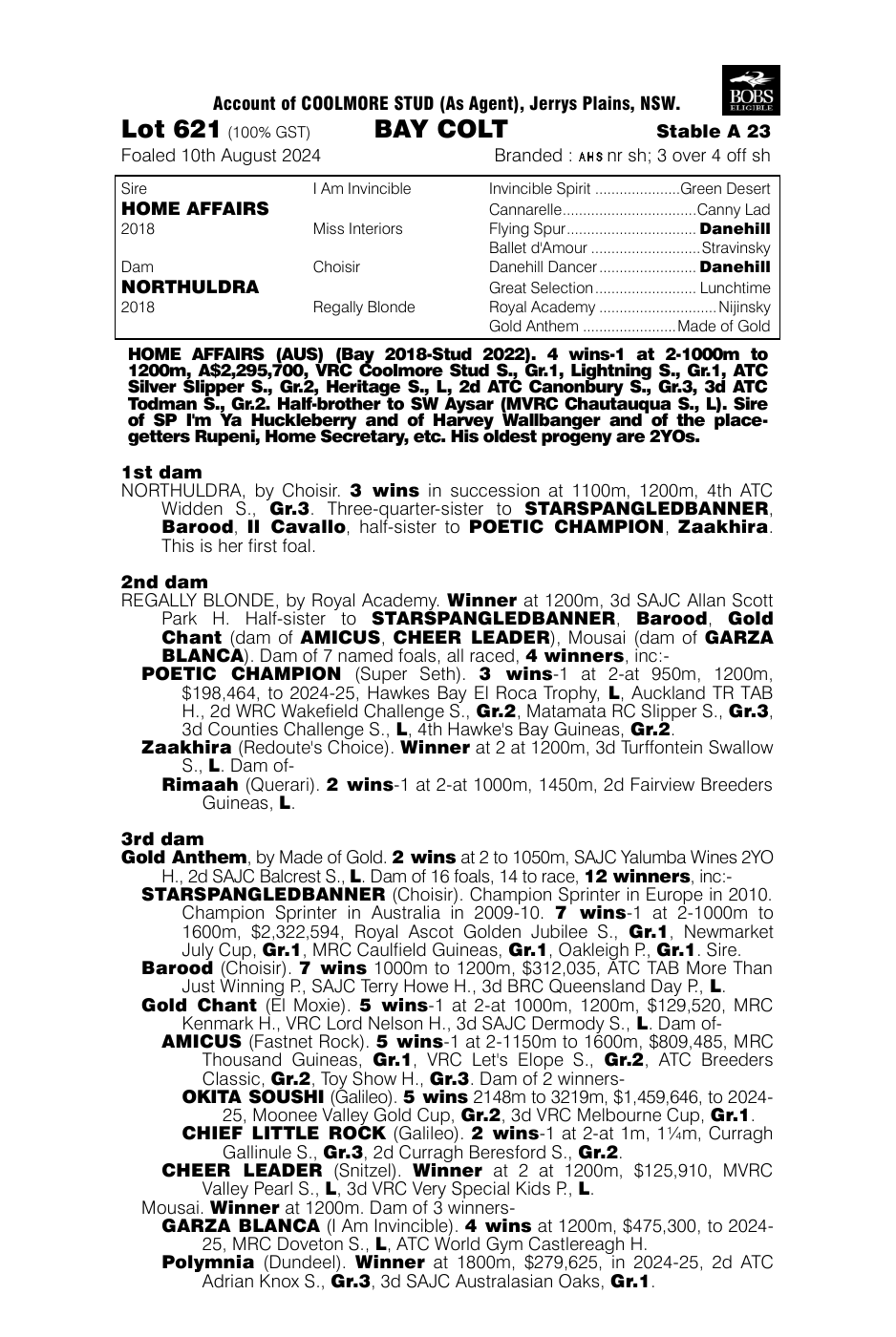 Pedigree - Lot 621
