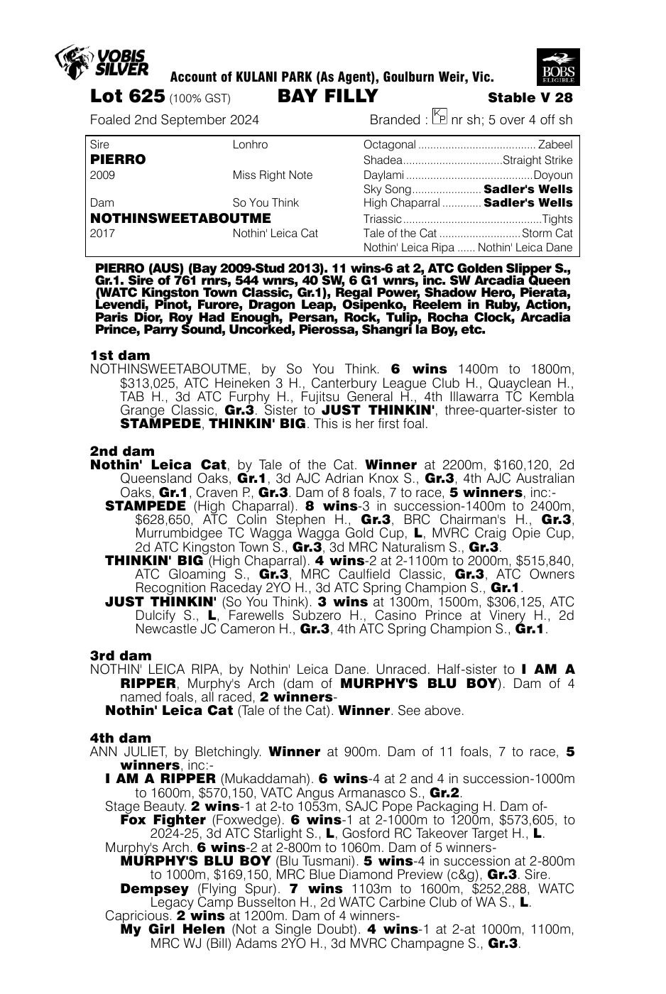 Pedigree - Lot 625