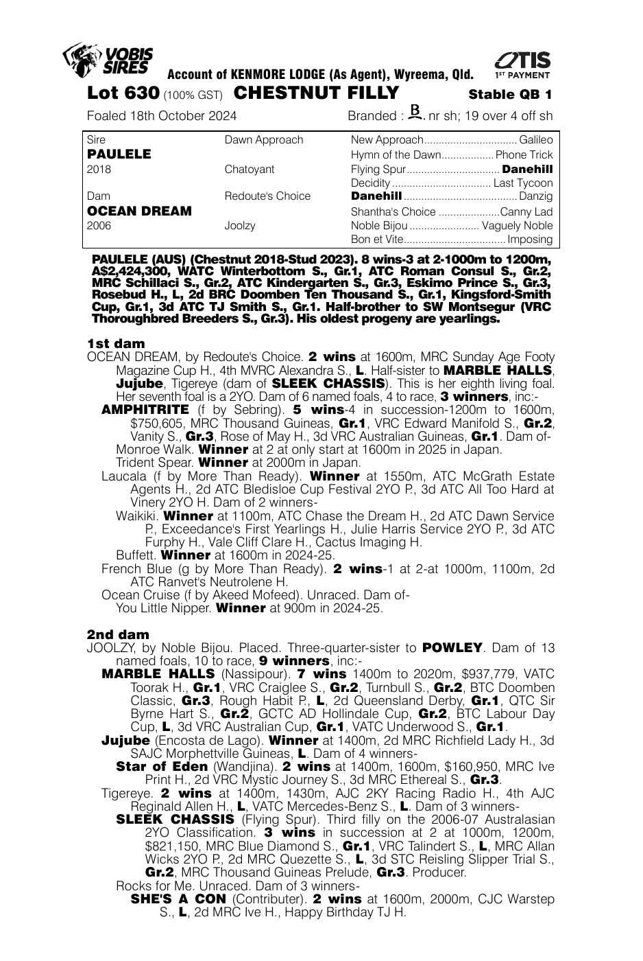 Pedigree - Lot 630