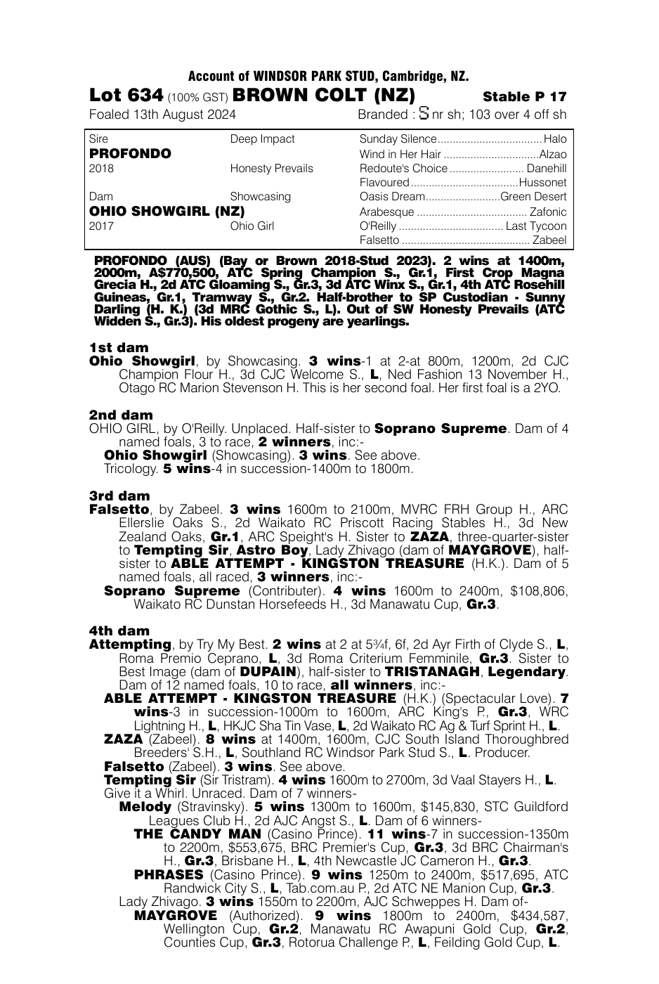 Pedigree - Lot 634