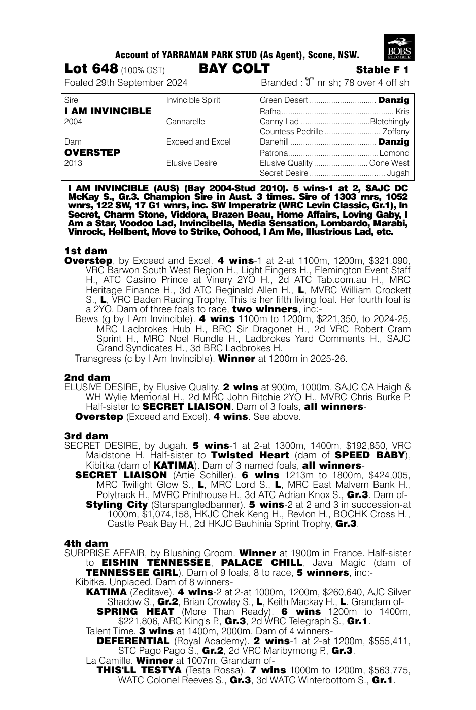 Pedigree - Lot 648