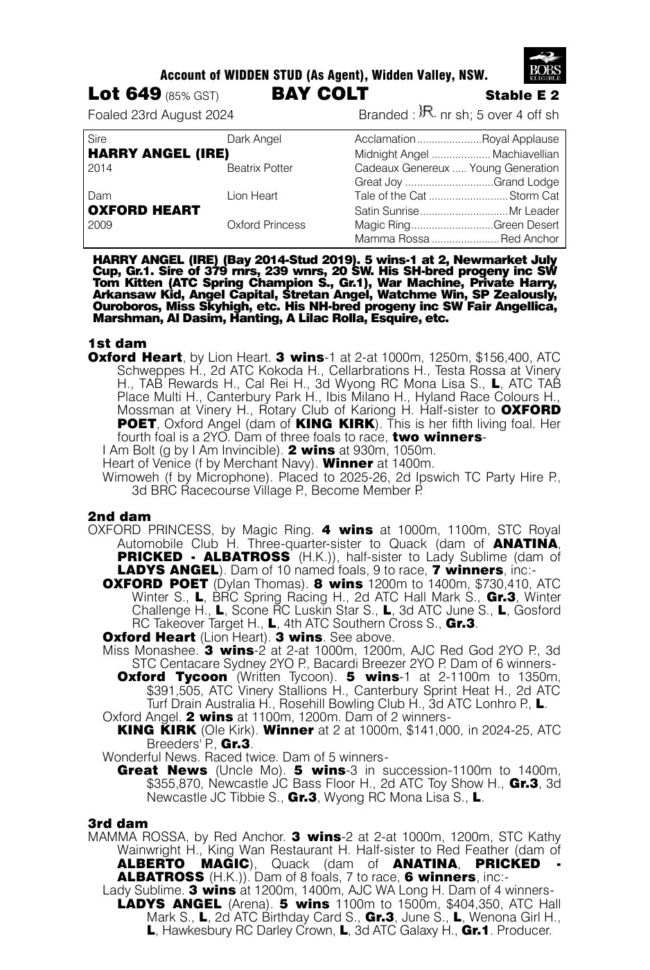 Pedigree - Lot 649