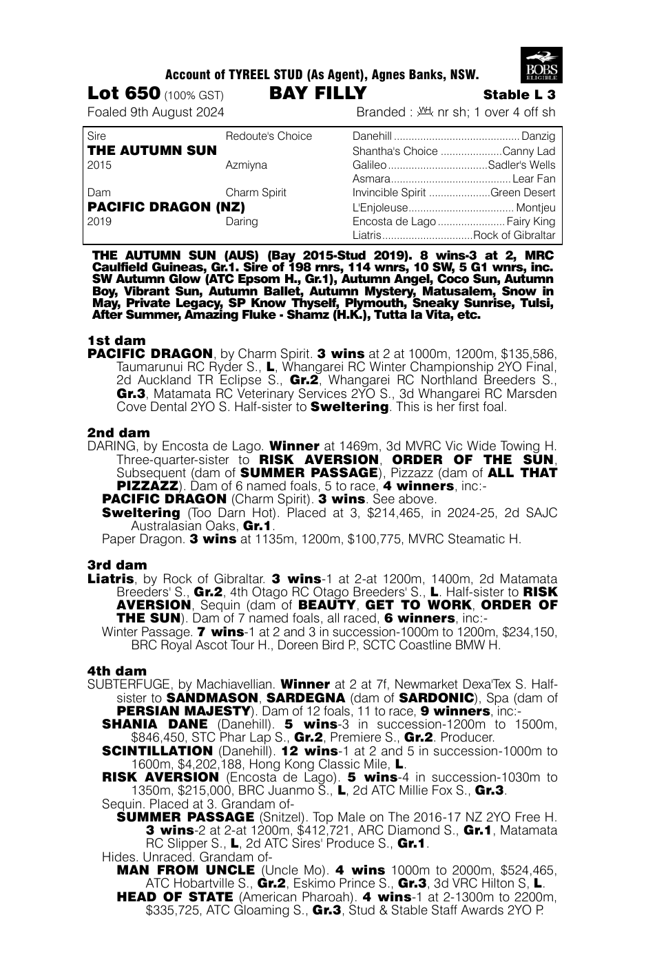 Pedigree - Lot 650