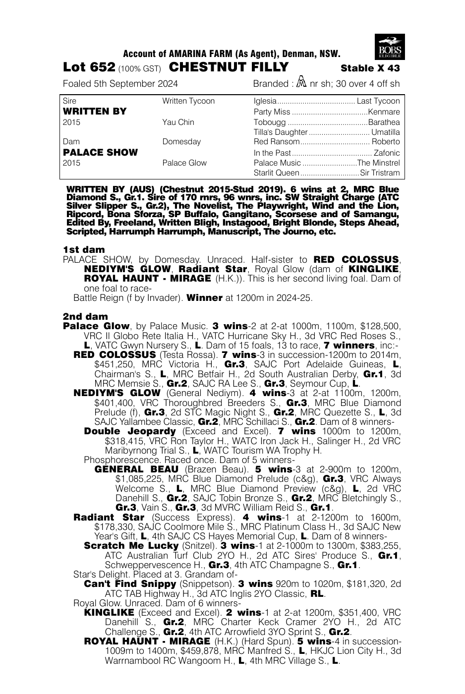 Pedigree - Lot 652
