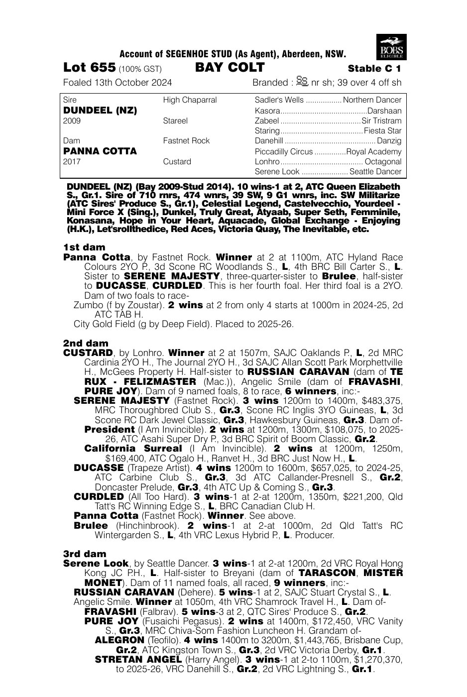 Pedigree - Lot 655
