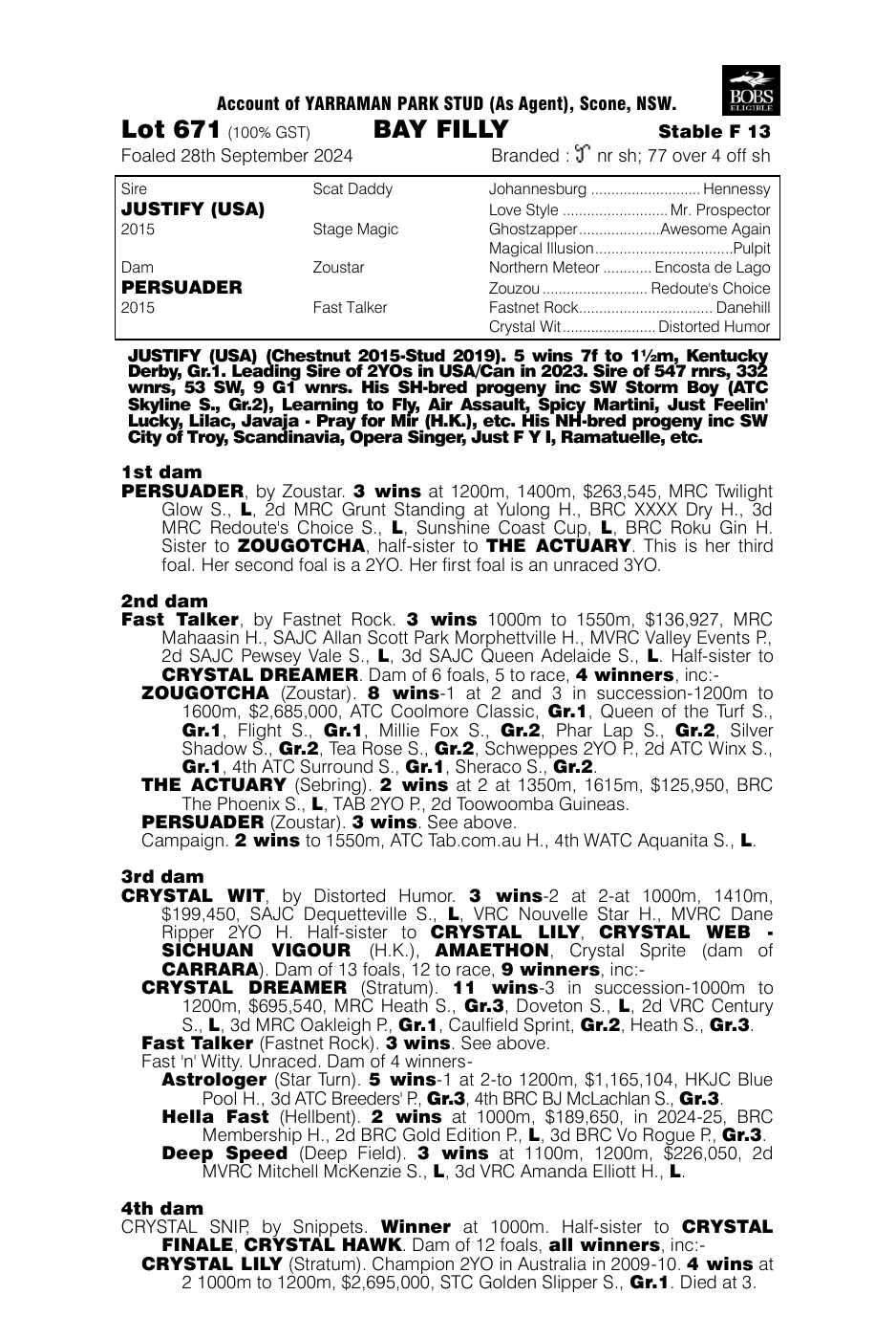 Pedigree - Lot 671