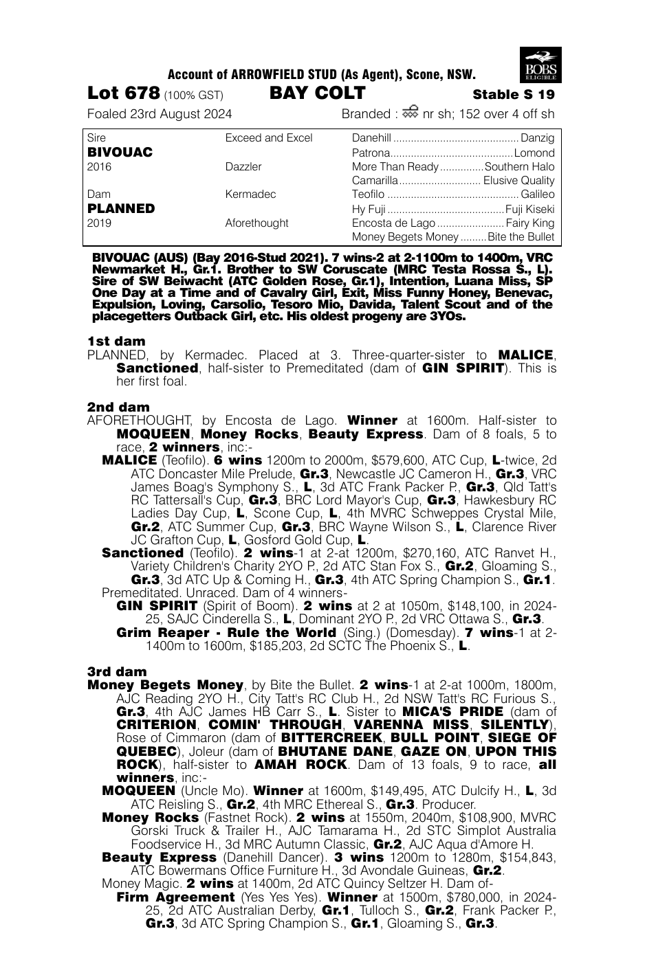 Pedigree - Lot 678