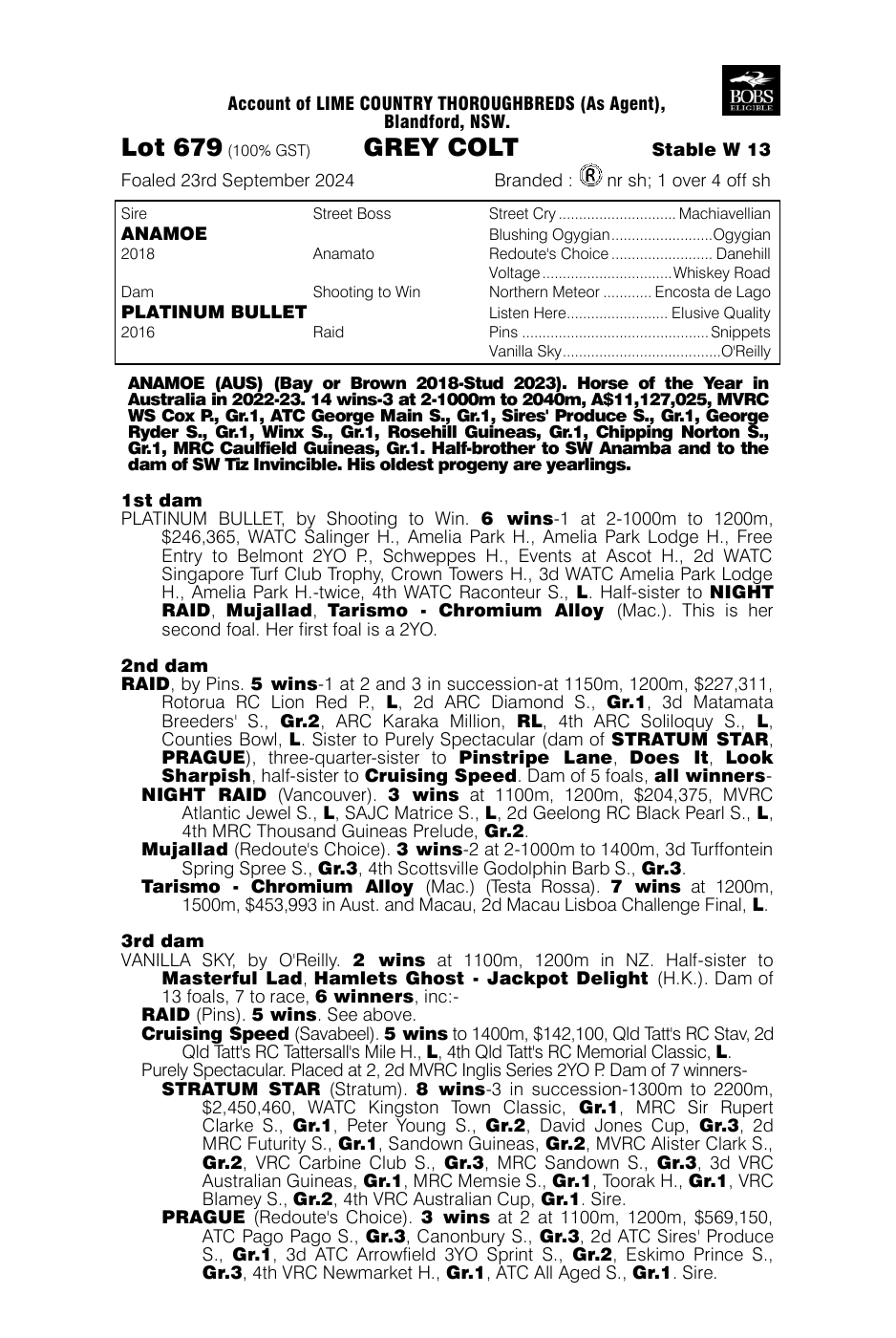 Pedigree - Lot 679