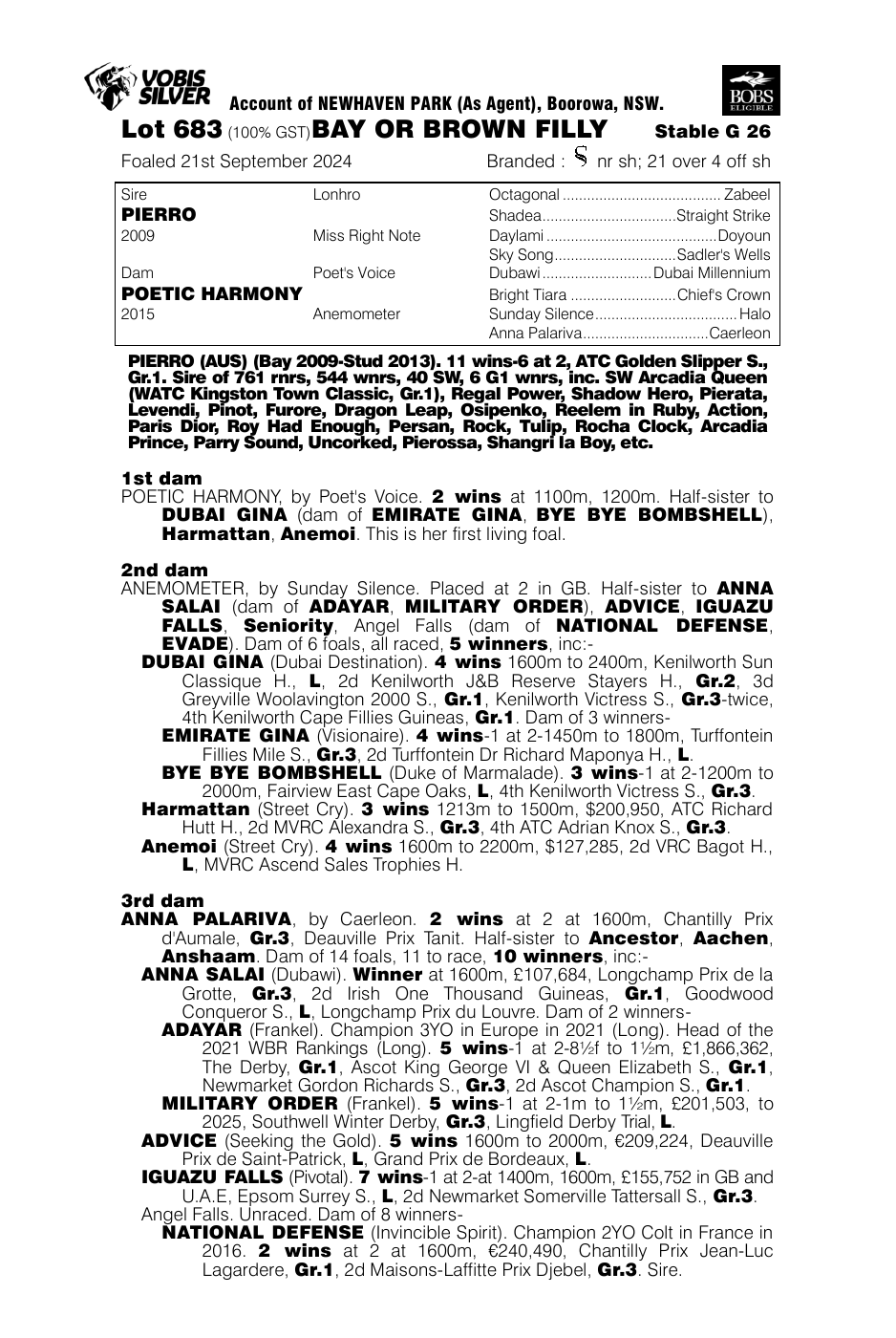 Pedigree - Lot 683