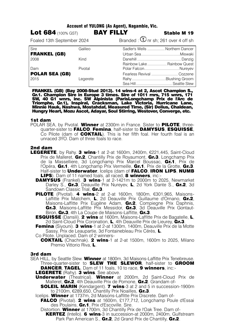 Pedigree - Lot 684