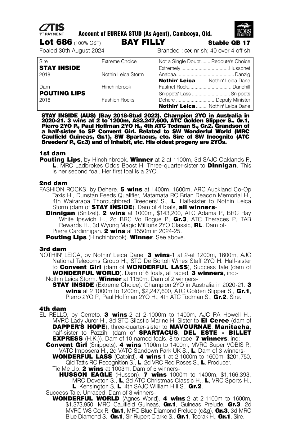 Pedigree - Lot 686