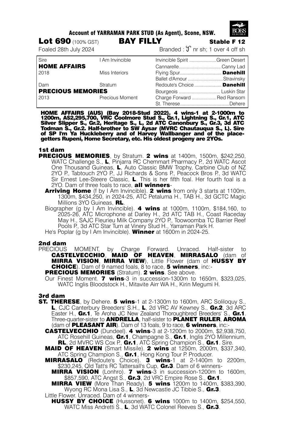 Pedigree - Lot 690