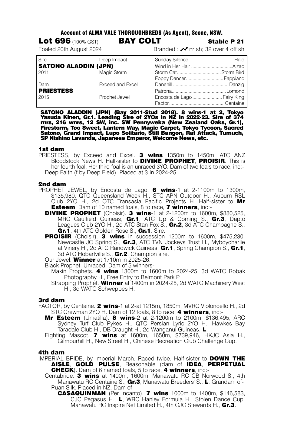 Pedigree - Lot 696
