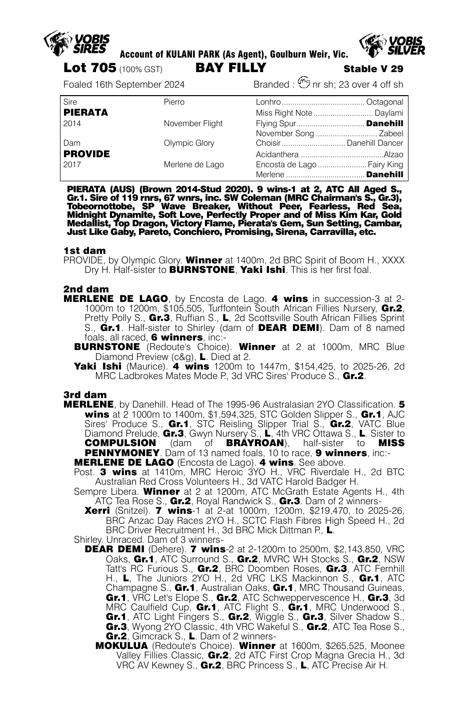 Pedigree - Lot 705