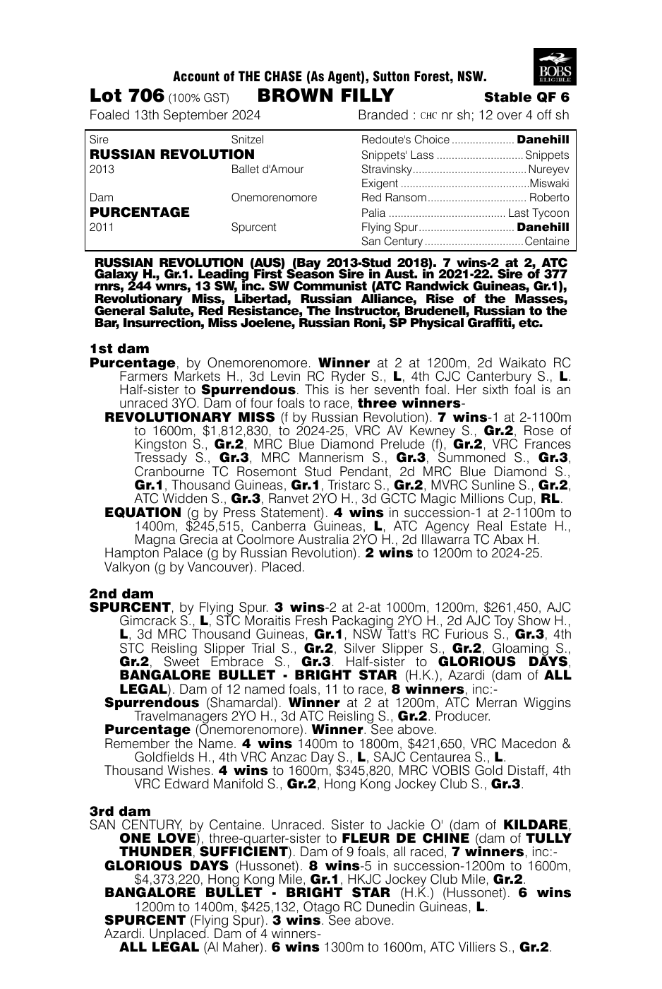 Pedigree - Lot 706