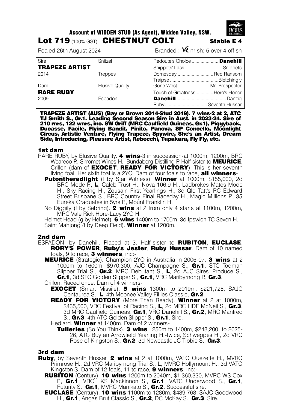 Pedigree - Lot 719
