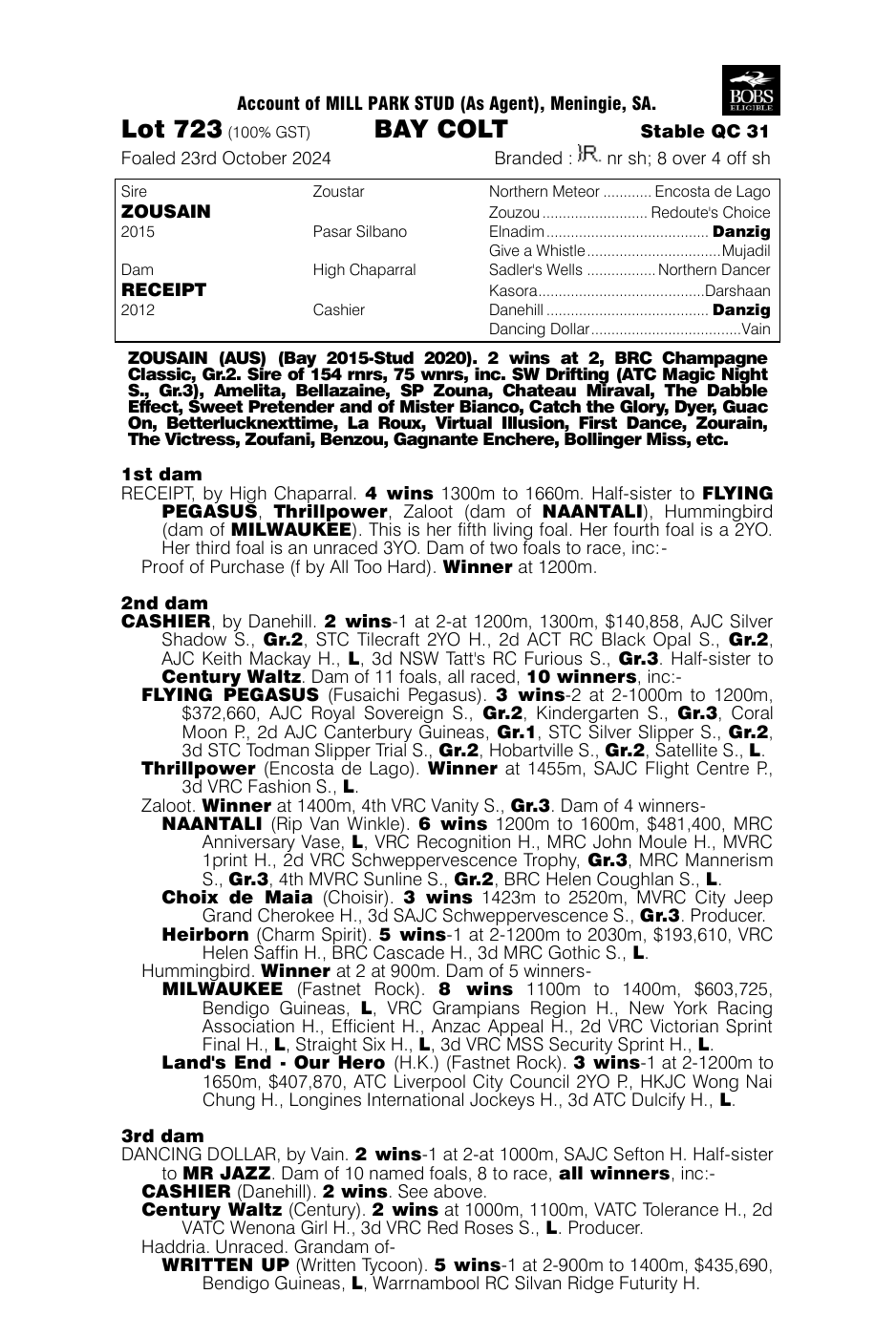 Pedigree - Lot 723