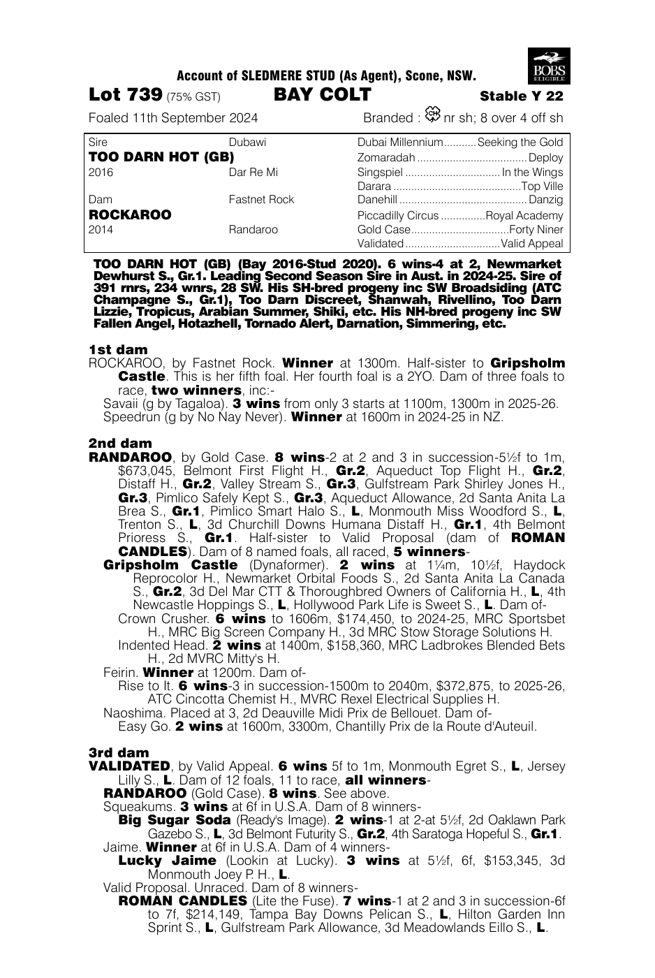 Pedigree - Lot 739