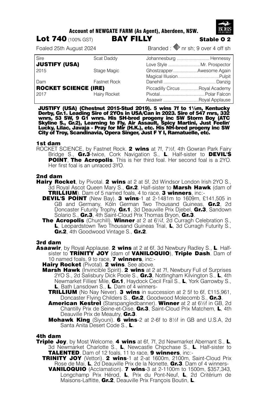 Pedigree - Lot 740