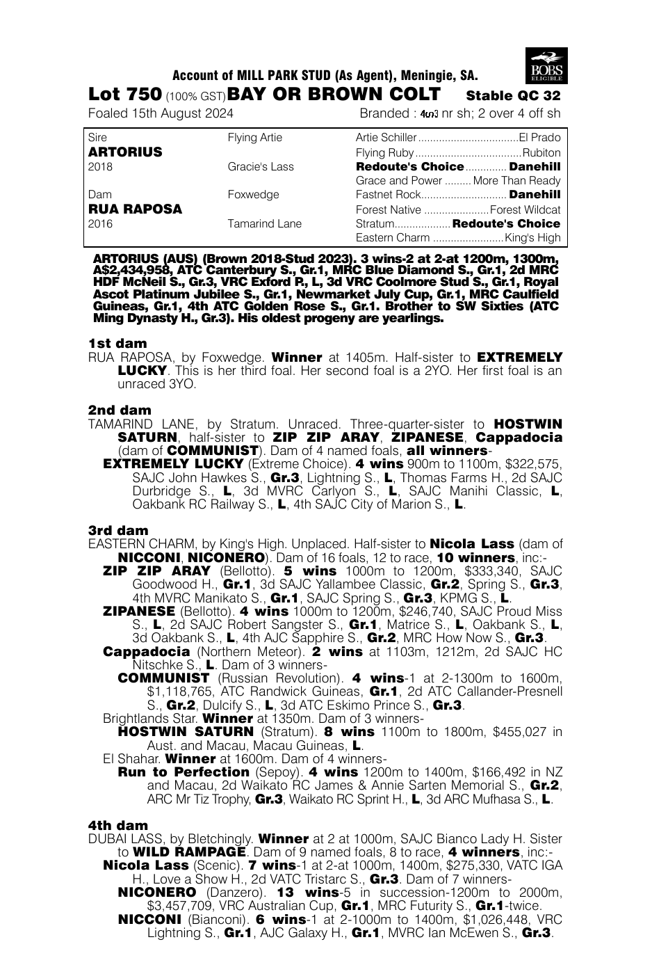 Pedigree - Lot 750