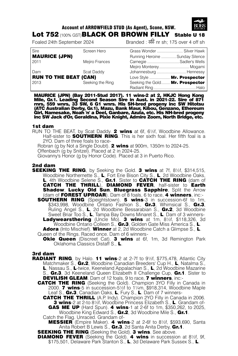 Pedigree - Lot 752