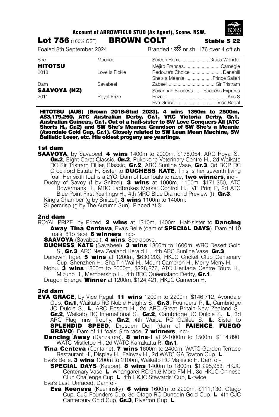 Pedigree - Lot 756