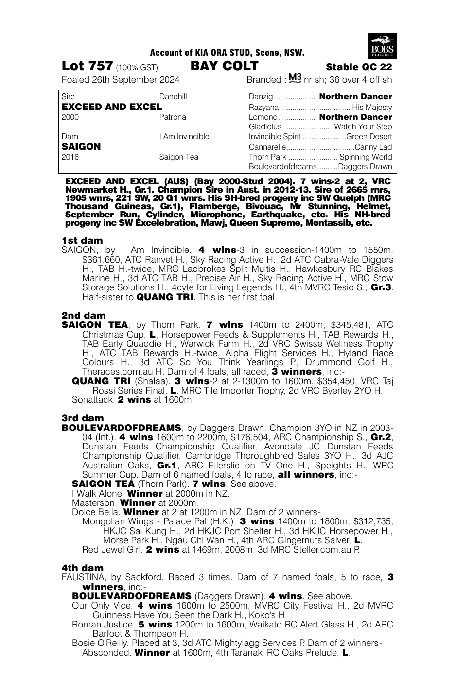 Pedigree - Lot 757