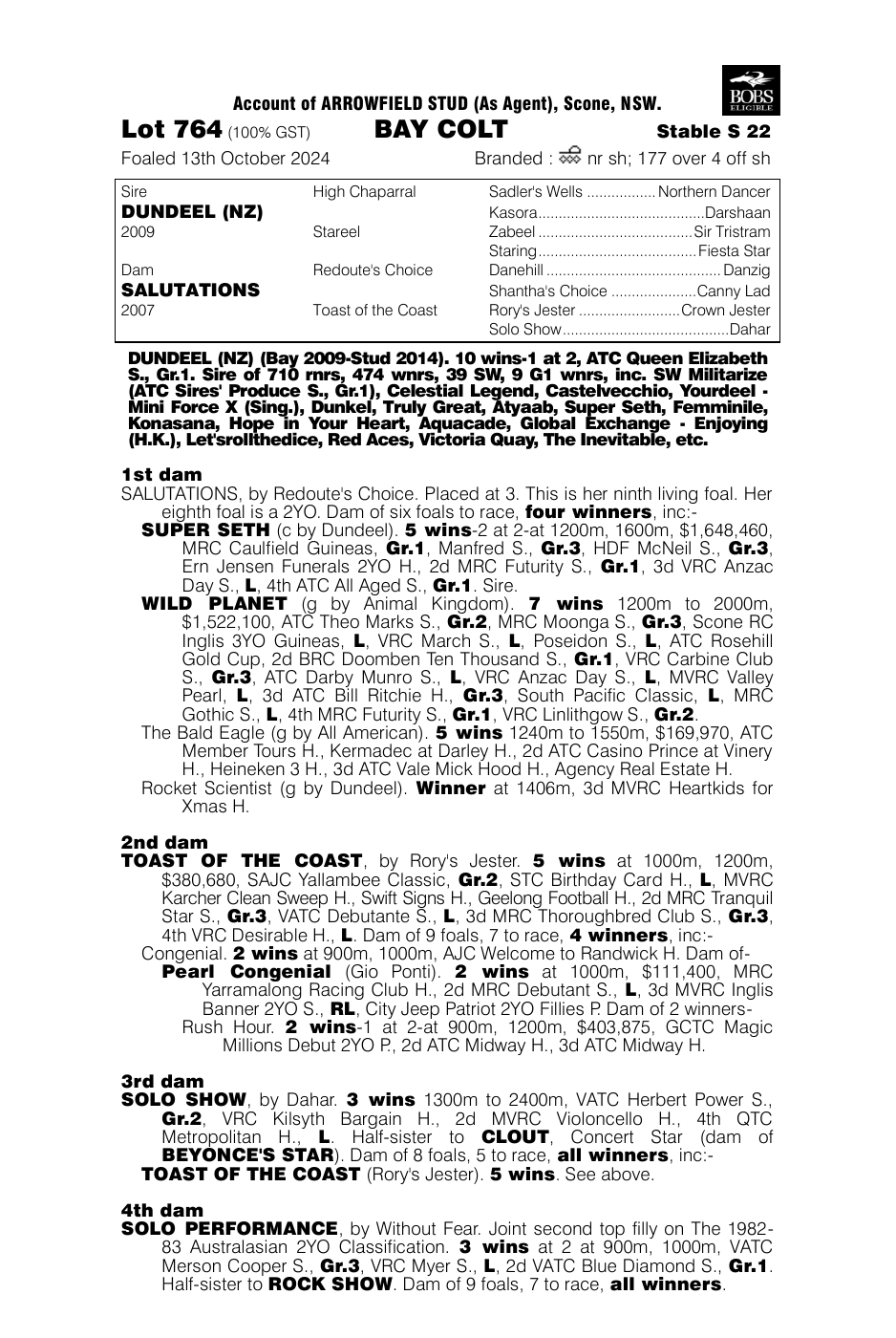 Pedigree - Lot 764