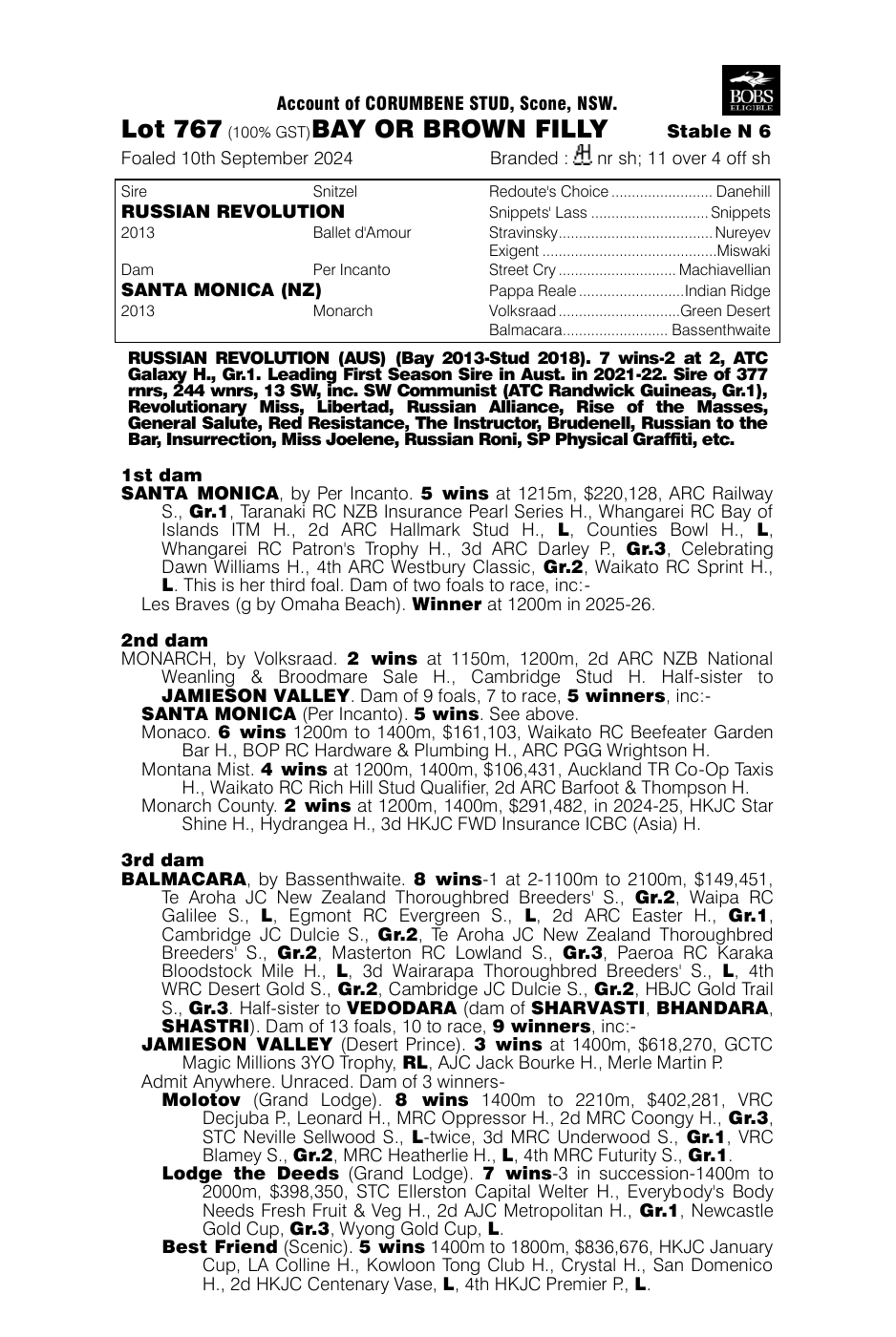 Pedigree - Lot 767