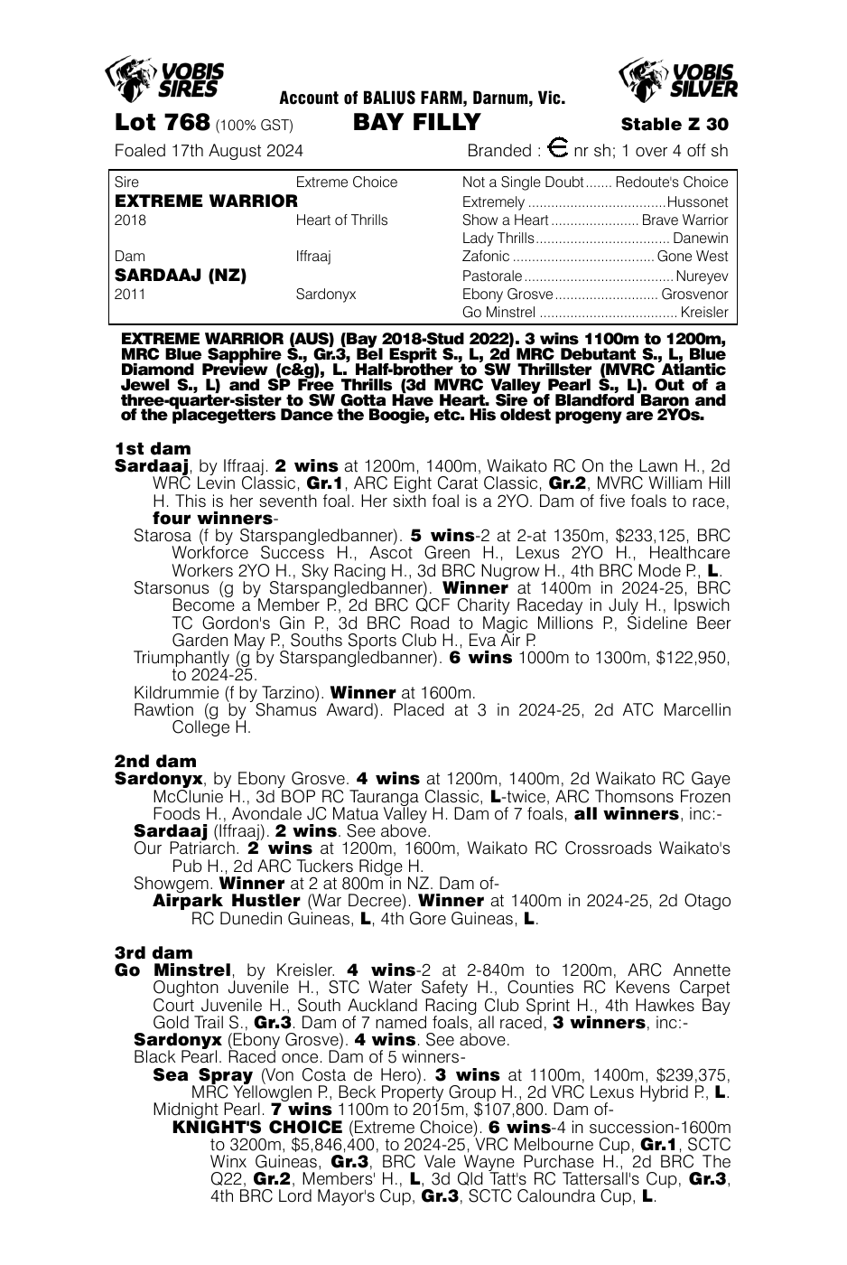 Pedigree - Lot 768