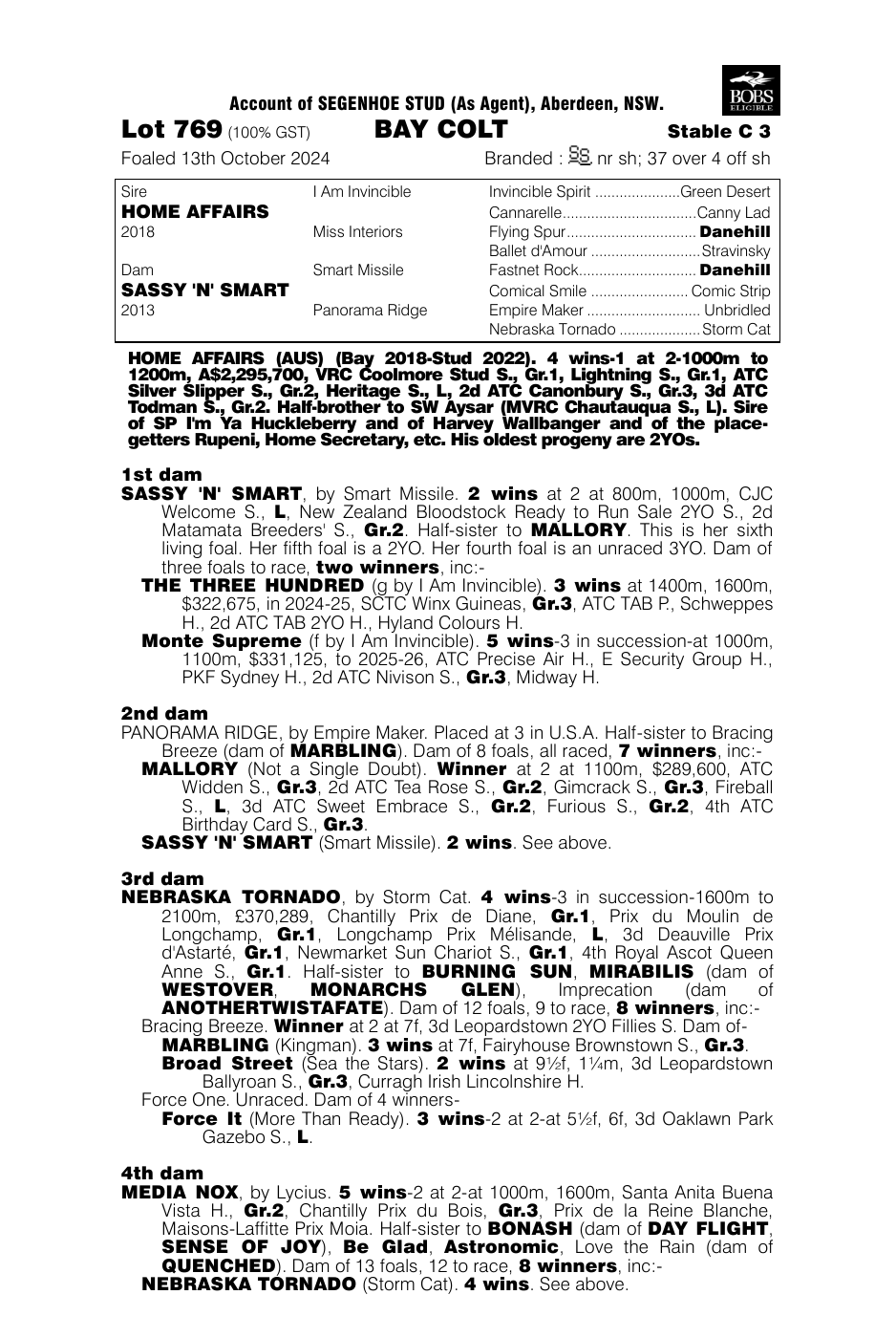 Pedigree - Lot 769