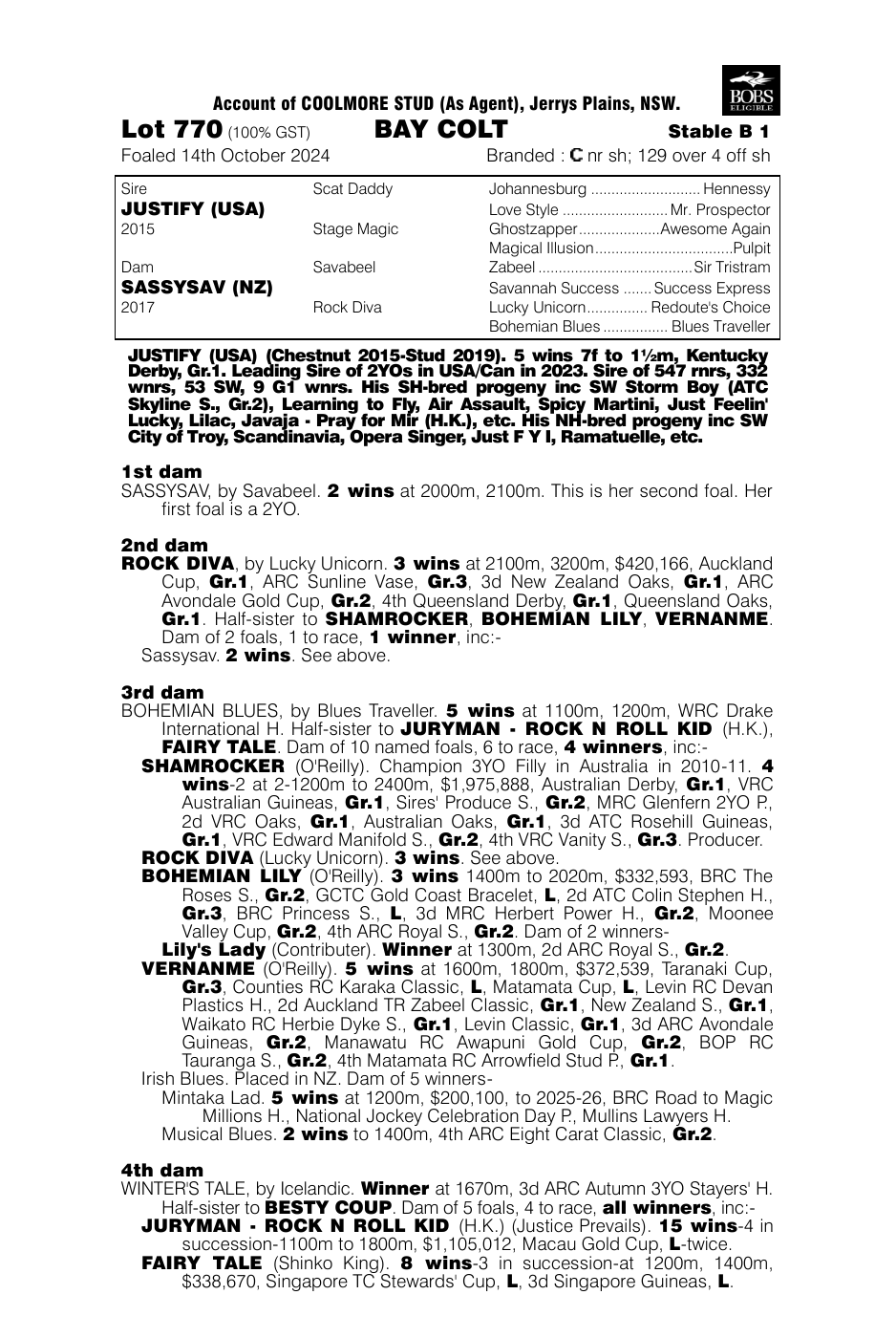 Pedigree - Lot 770