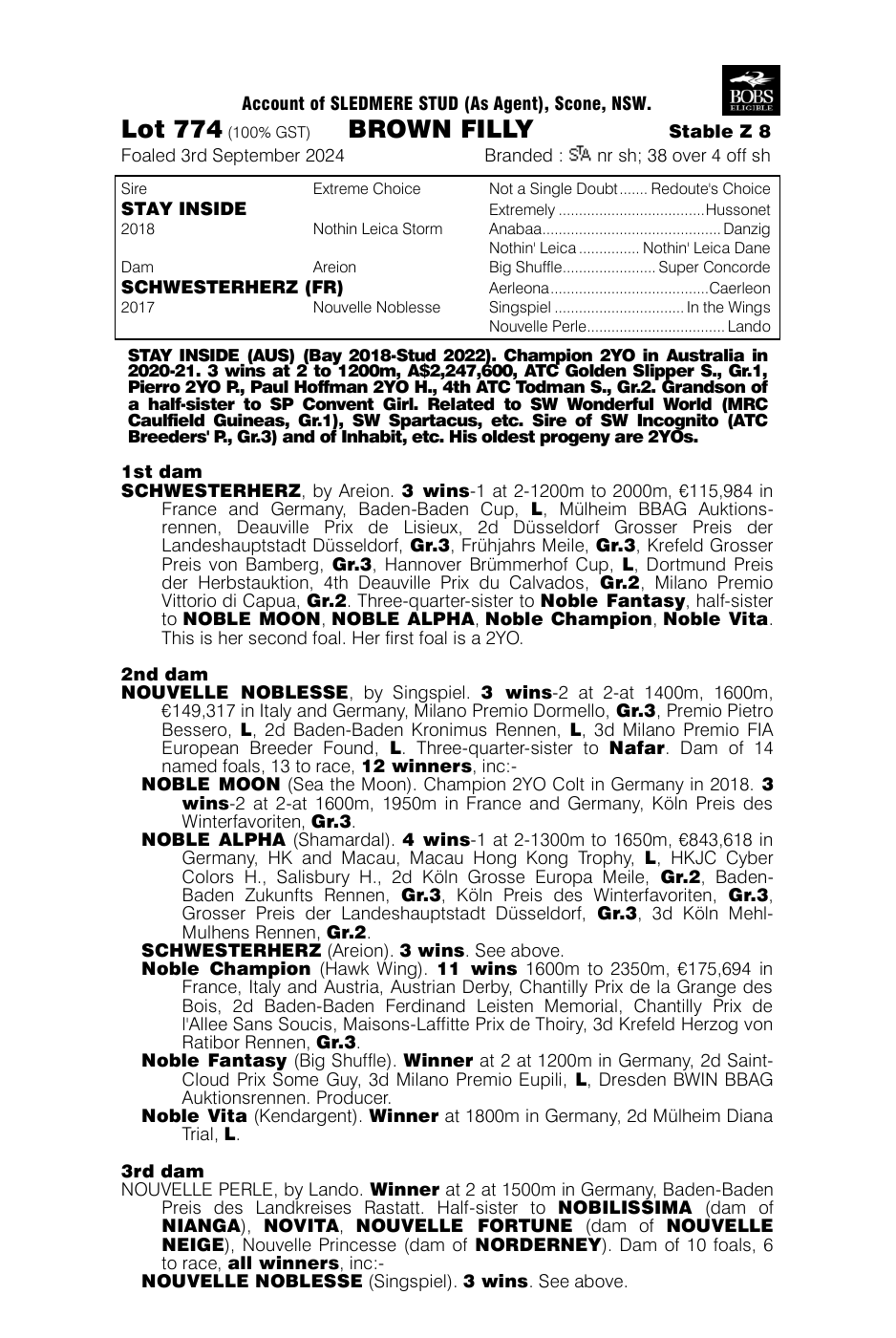 Pedigree - Lot 774