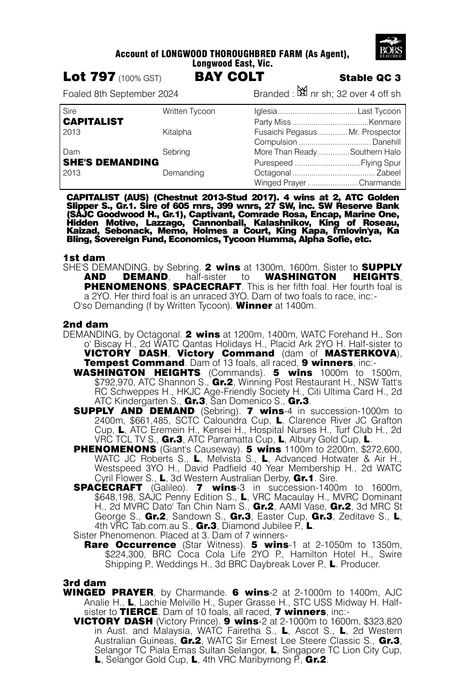 Pedigree - Lot 797