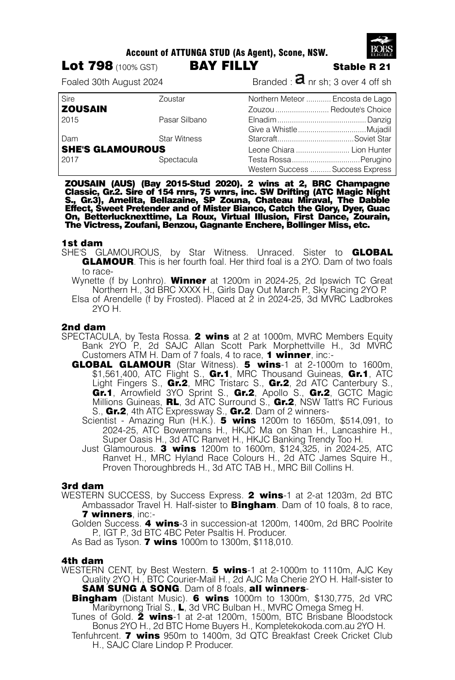 Pedigree - Lot 798