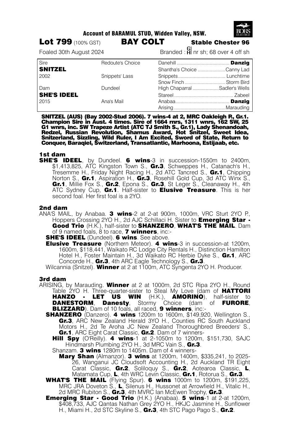 Pedigree - Lot 799