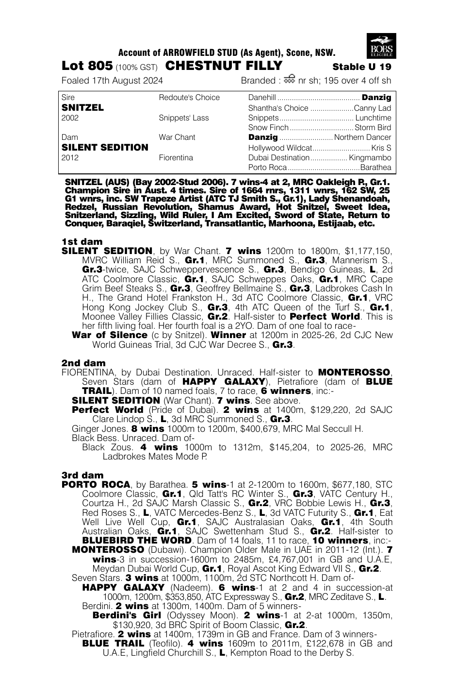 Pedigree - Lot 805