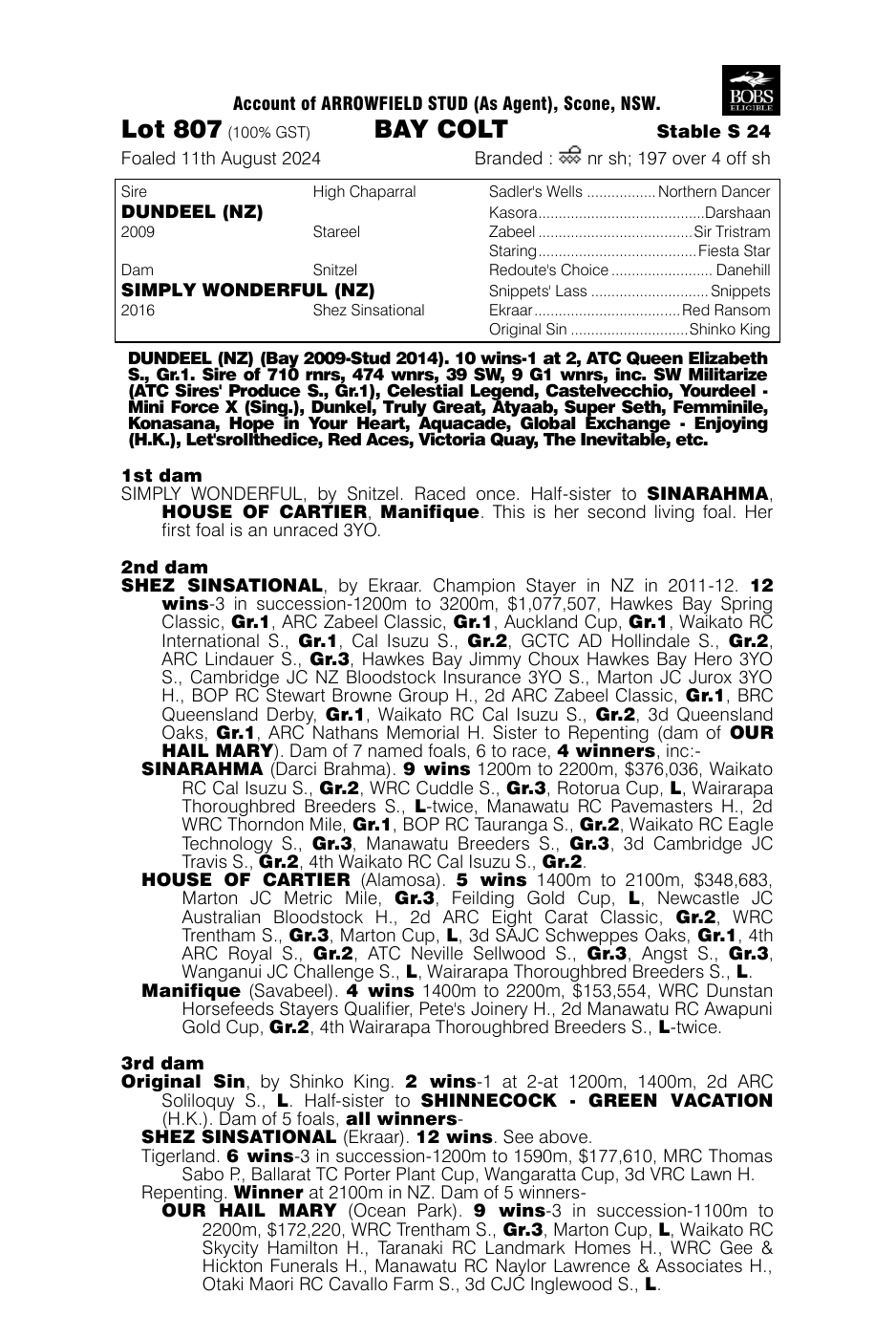 Pedigree - Lot 807